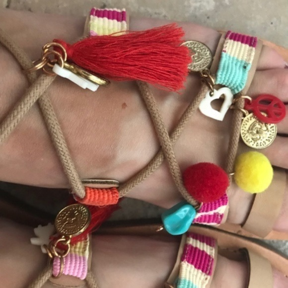 Madden Girl Greece Pom Tass Lace Up Sandals - Picture 3 of 5